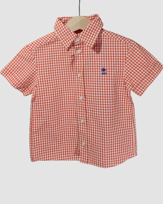 Карирана Риза с Къс Ръкав